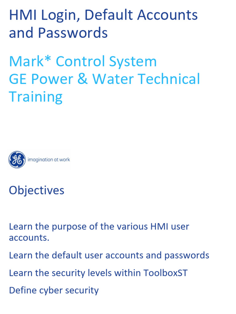 03 - HMI Login, Default Accounts and Passwords - 20140320 | PDF ...