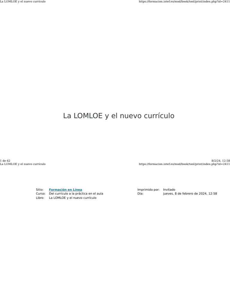 La LOMLOE y El Nuevo Currículo | PDF | Plan de estudios | Educación ...