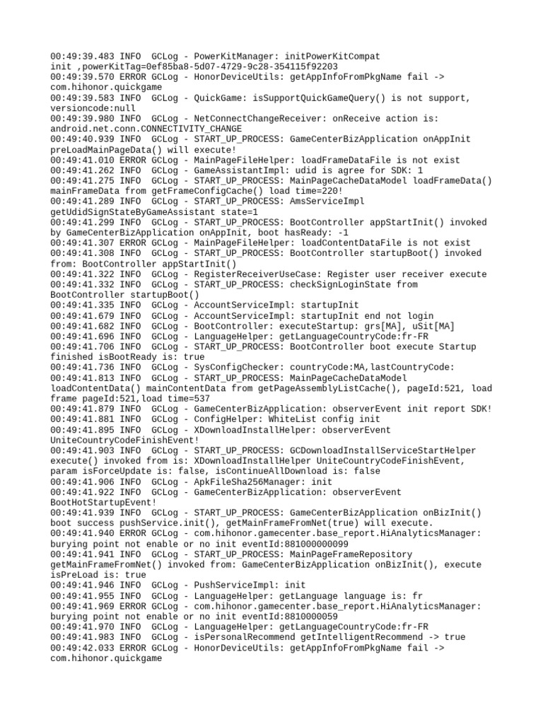 GameCenter Initialization Log Analysis | PDF | Computer Networking ...
