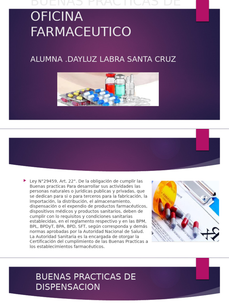 Dayluz Labra Santa Cruz Buenas Practicas | PDF | Farmacéutico ...