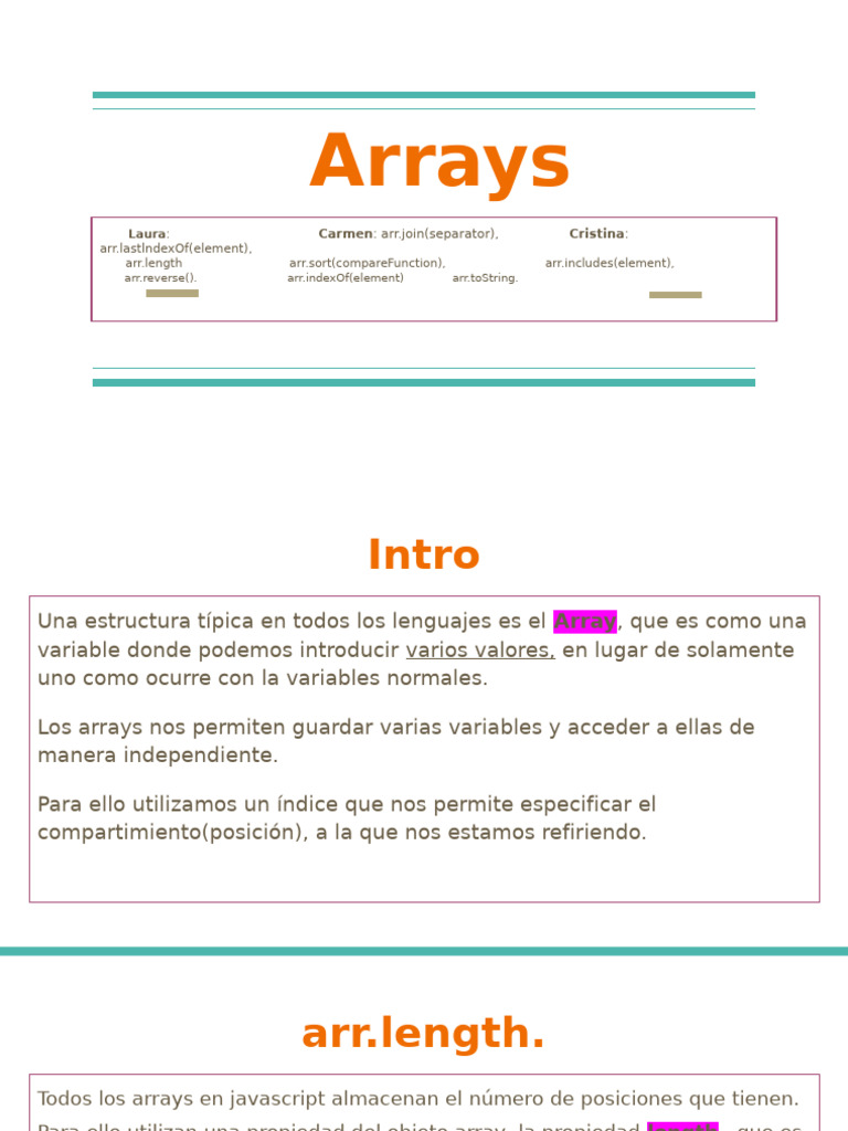 Arrays (Parte2) - Laura Cristina Carmen | PDF | Cadena (informática ...
