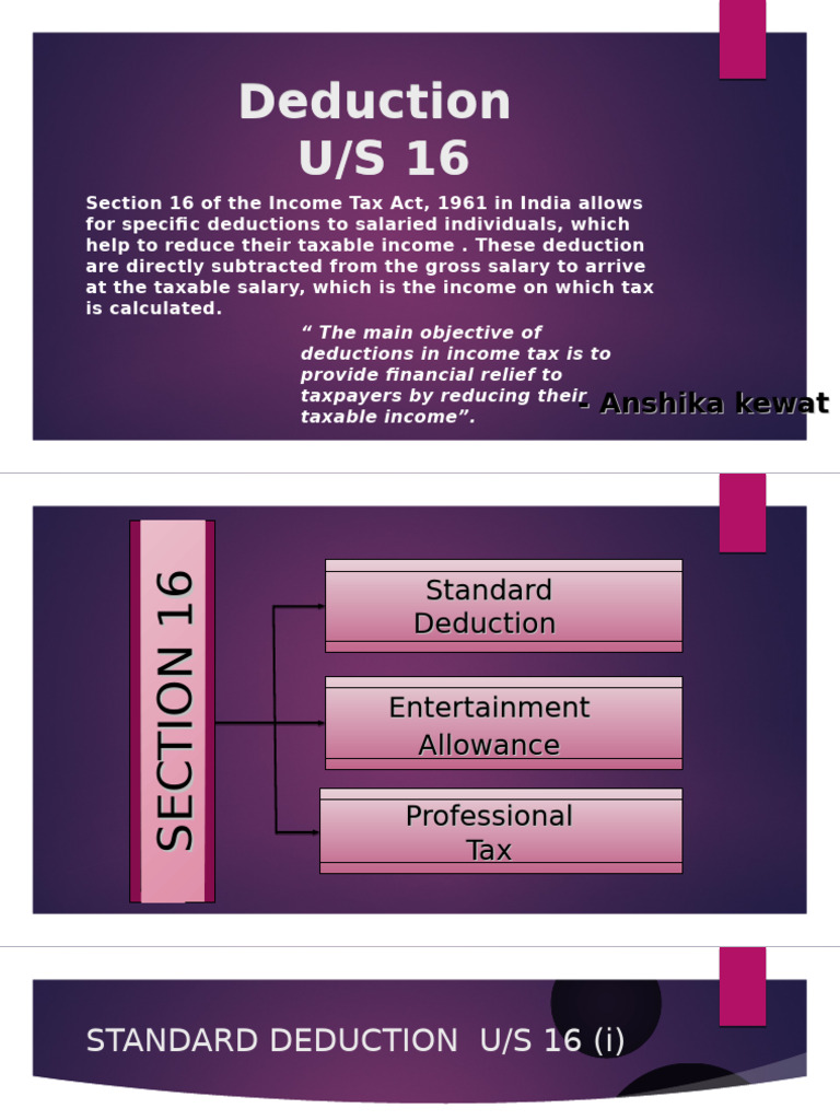 Deduction Section by A.K | PDF | Tax Deduction | Income Tax