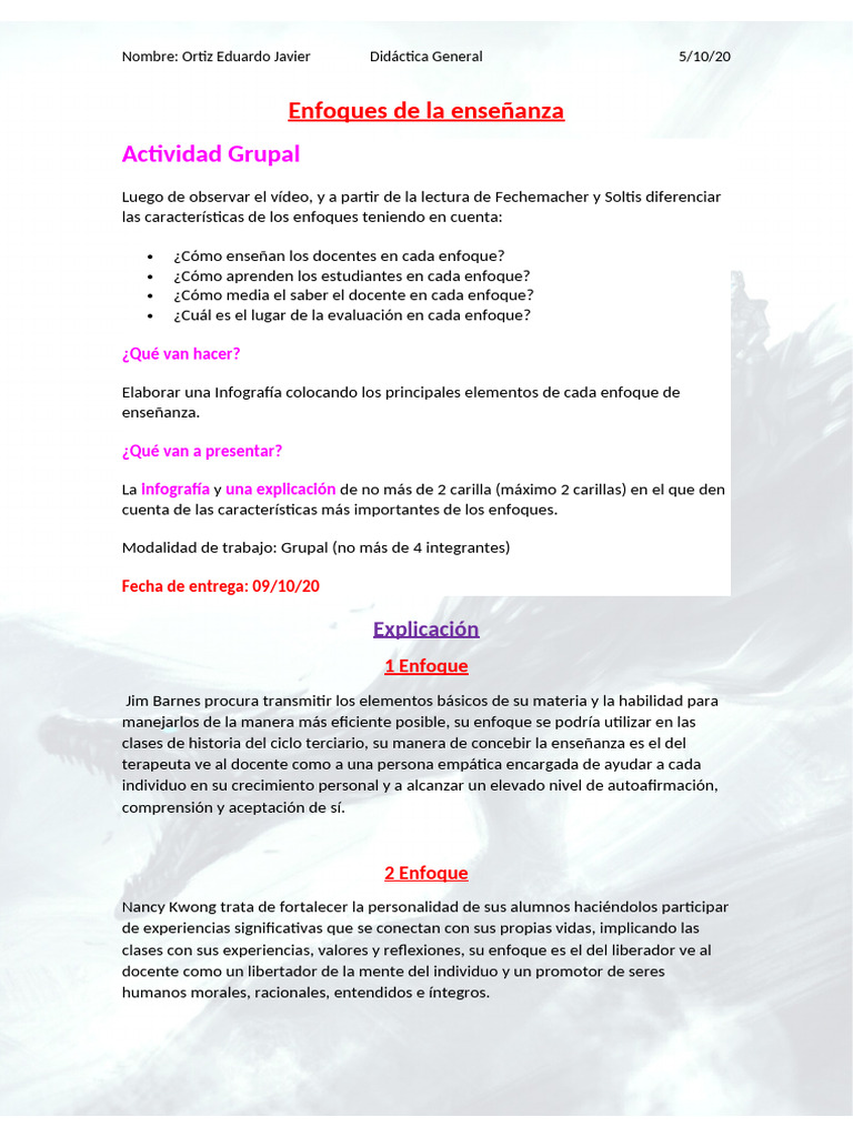 Enfoques de Enseñanza y Evaluación | PDF | Enseñando | Evaluación
