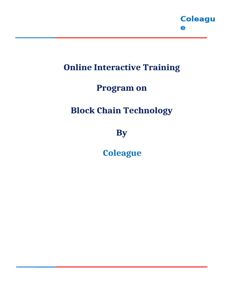 Blockchain Technology Training Program | PDF | Bitcoin | Computer Science