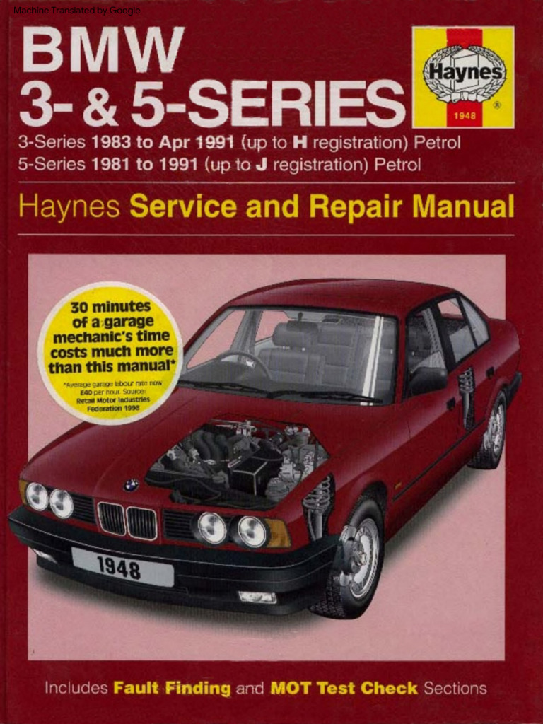 Manual Haynes BMW Serie 3 y BMW 5 Series 1983-1991 Manual de Reparacion ...