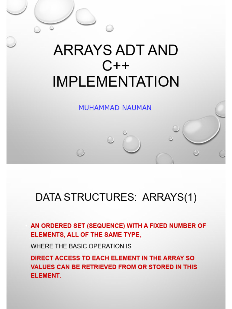 C++ Array ADT Implementation Guide | PDF | Data Type | Computer Engineering