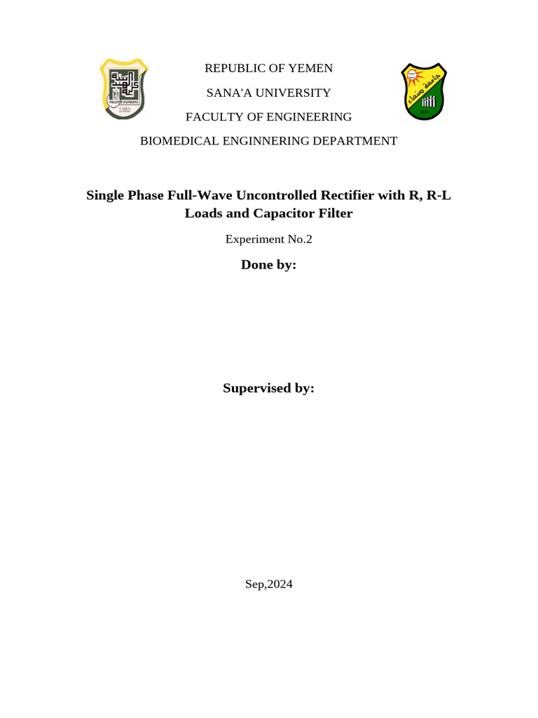 Full-Wave Rectifier Experiment Guide | PDF | Rectifier | Direct Current