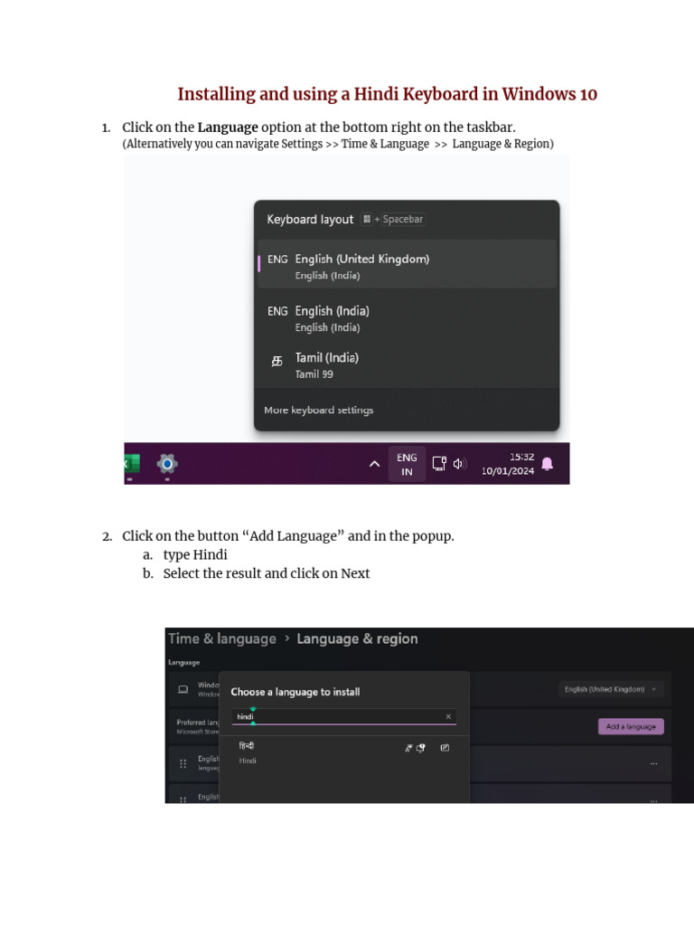 Install Hindi Keyboard Windows 10 & Ubuntu | PDF