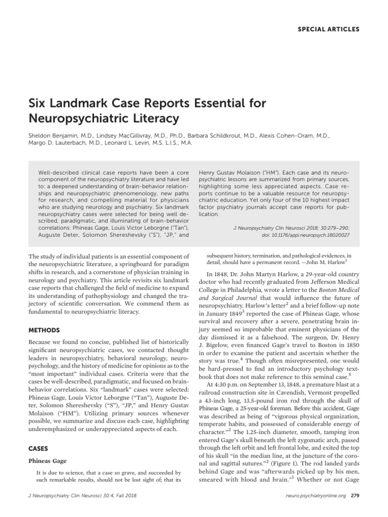 six-landmark-case-reports-pdf-neuroscience-brain