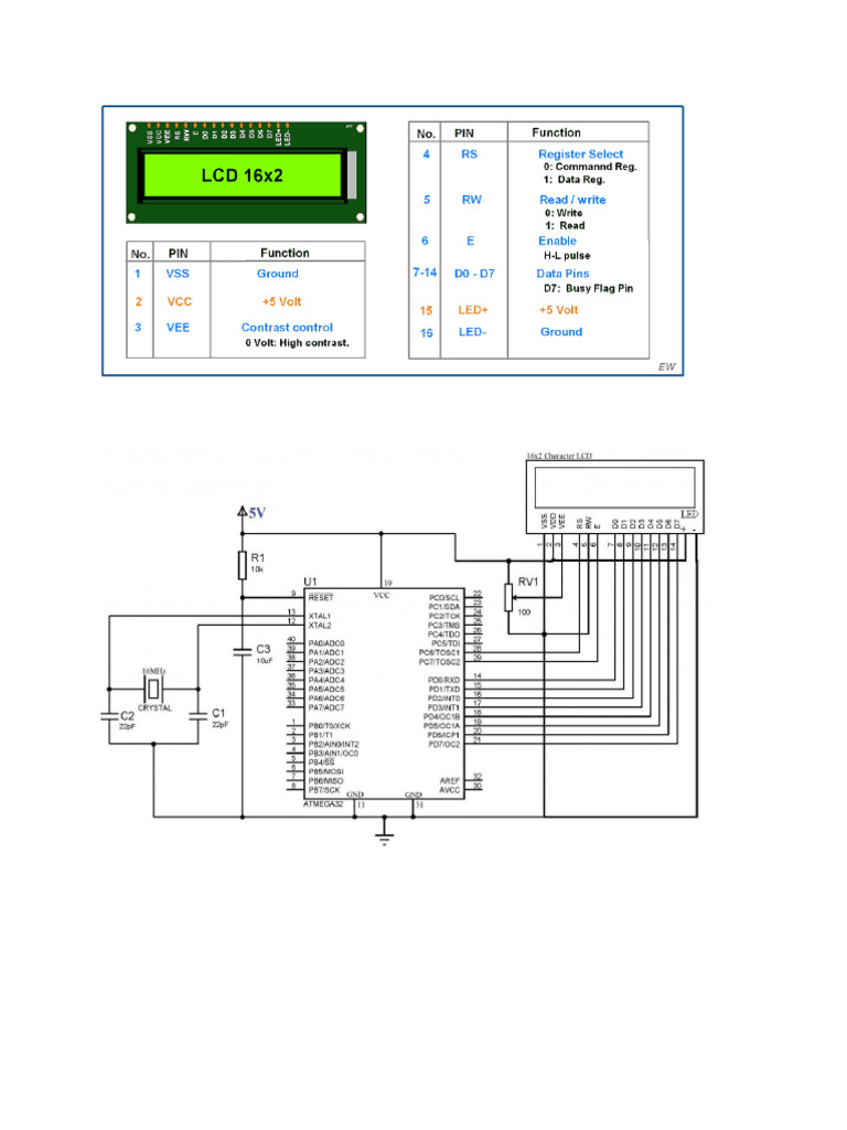 Interfacing 16x2 LCD with ATmega32 | PDF | Liquid Crystal Display ...