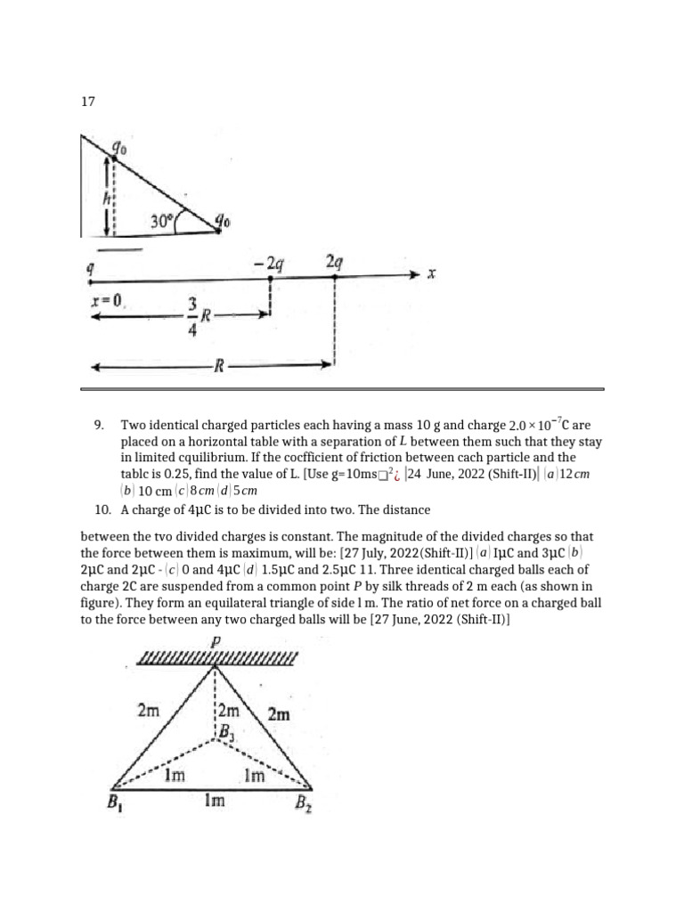 Electrostatics Problems and Solutions | PDF | Force | Sphere