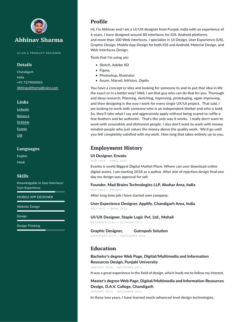 Abhinav Sharma - UIUX & Product Designer | PDF | Information Technology ...