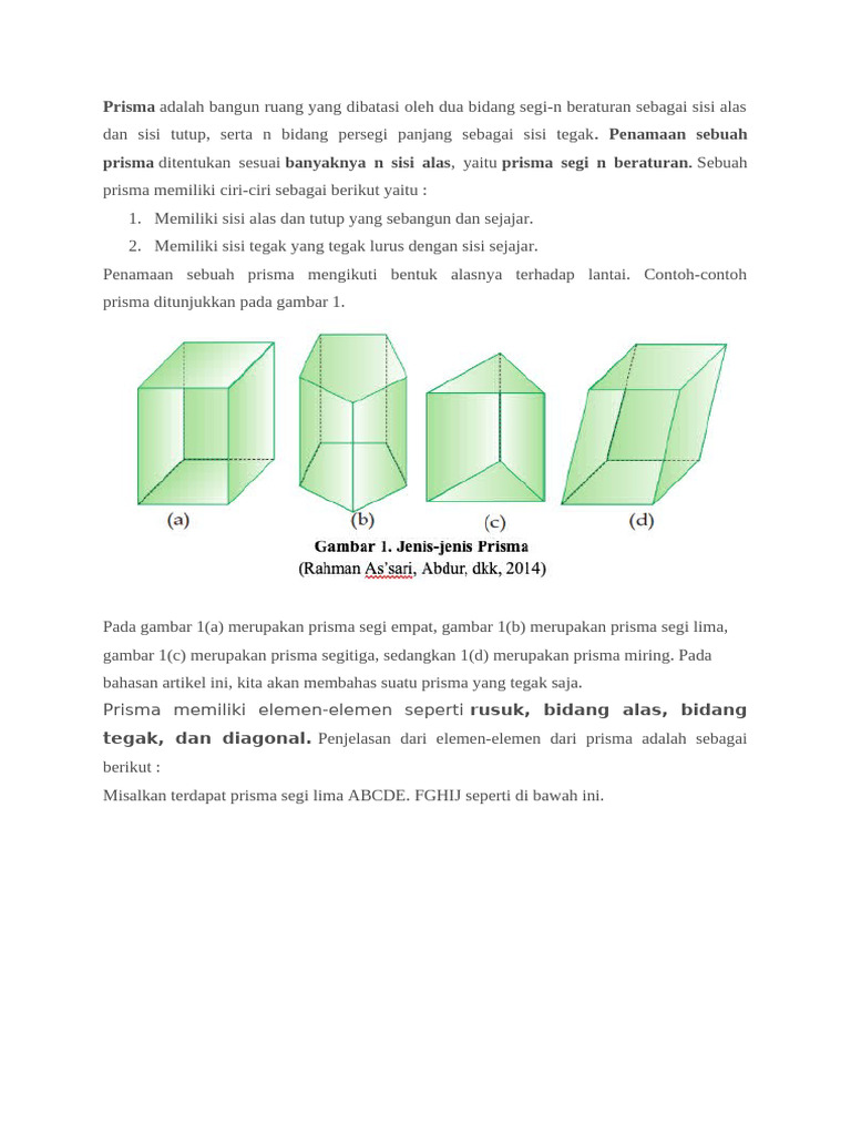 Jenis-Jenis Prisma dan Contohnya | PDF | Seni & Disiplin Bahasa ...