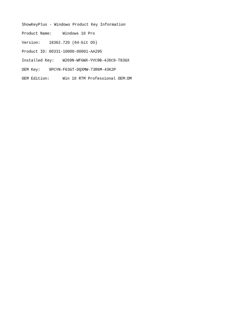 Windows key pdf