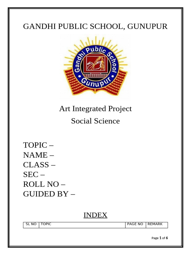 Class 9 Project File Format Guide | PDF