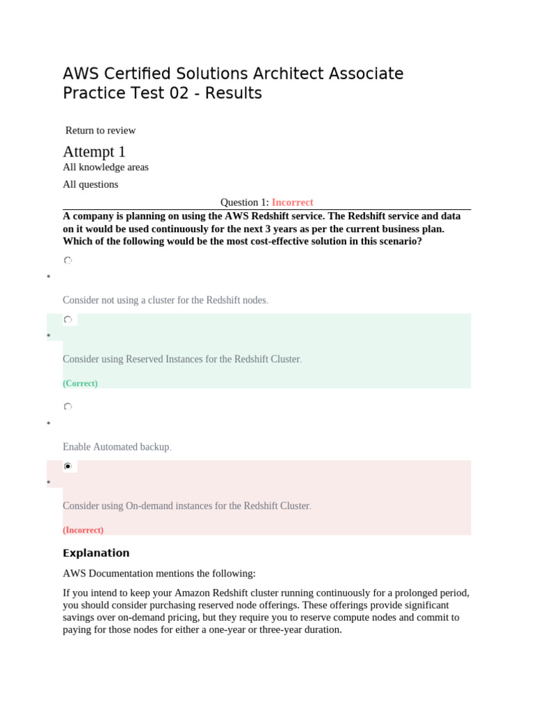 AWS Certified Solutions Architect Associate Practice Test 02 | PDF ...