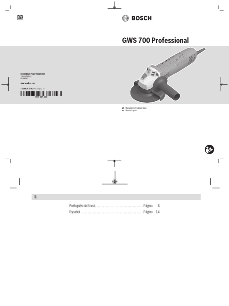 Manual de Instruções GWS 700 Bosch | PDF | Eletricidade | Oscilação