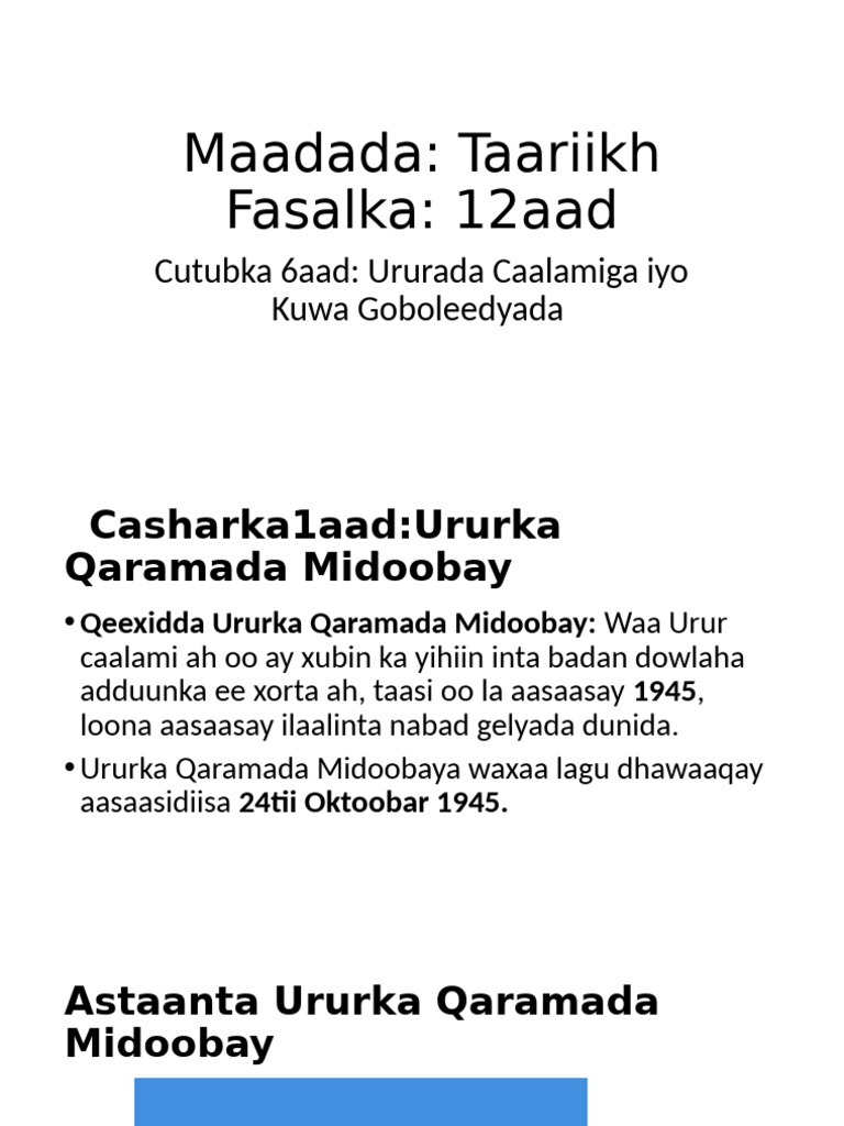 Taariikh C. 6 Iyo 7 | PDF
