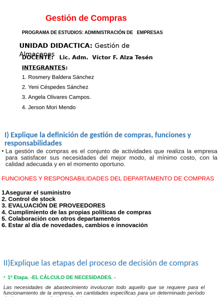 Gestión de Compras y Evaluación de Proveedores | PDF | Calidad ...
