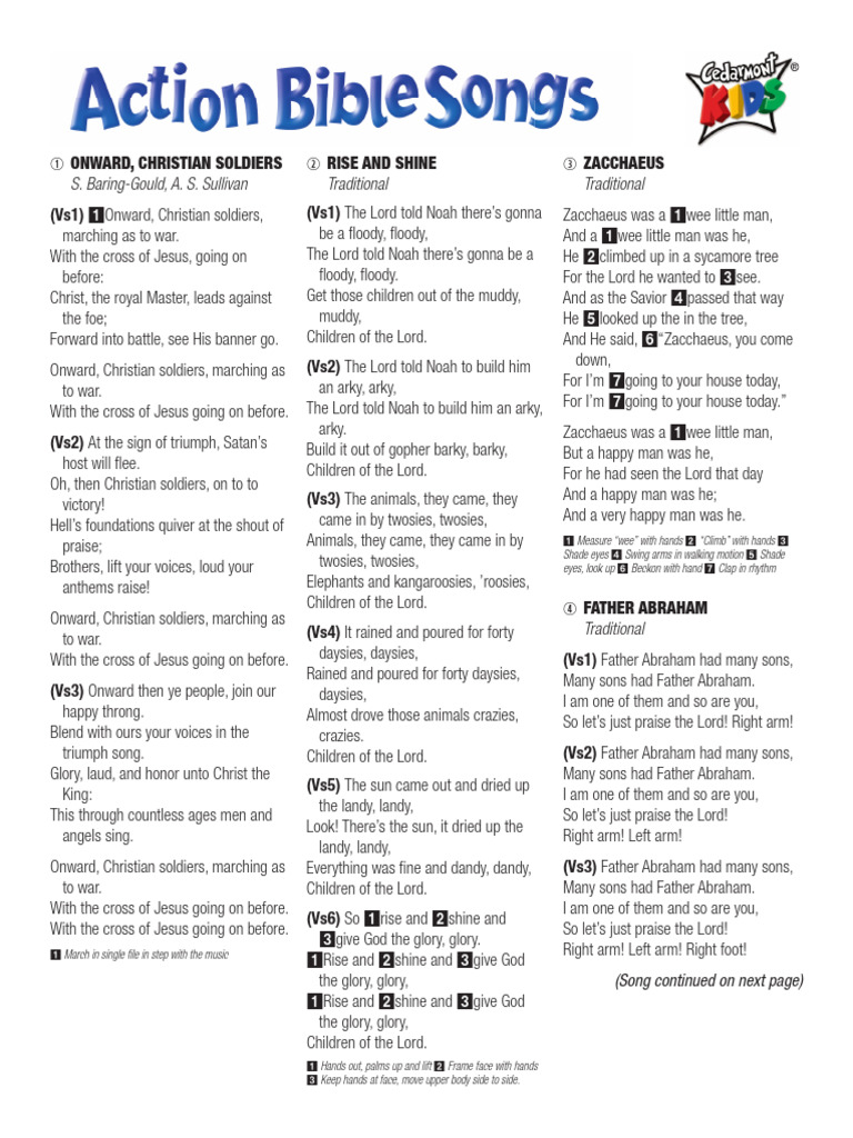Bonus-Action Bible Songs | PDF | Glory (Religion) | Amen