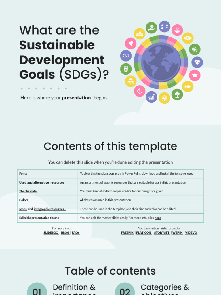 What Are The Sustainable Development Goals (SDGS) - by Slidesgo | PDF ...