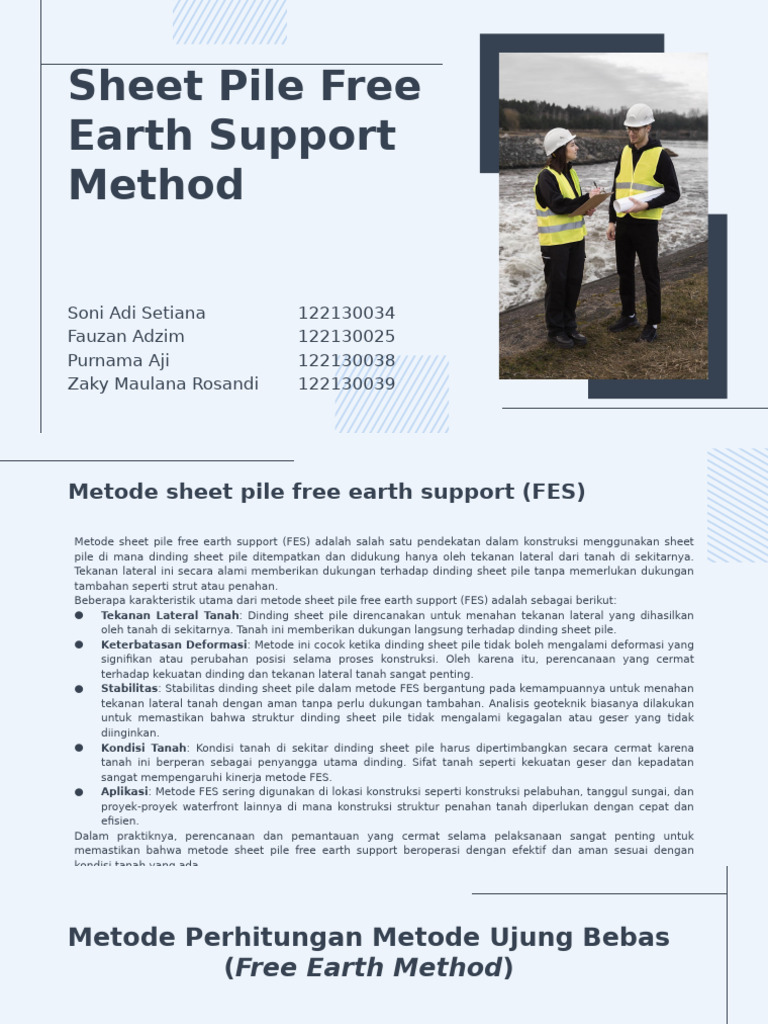 Metode Sheet Pile Free Earth Support | PDF