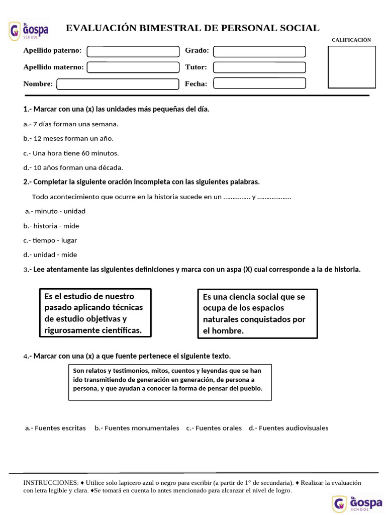 Tercer Bimestre de Personal Social 3er Grado | PDF