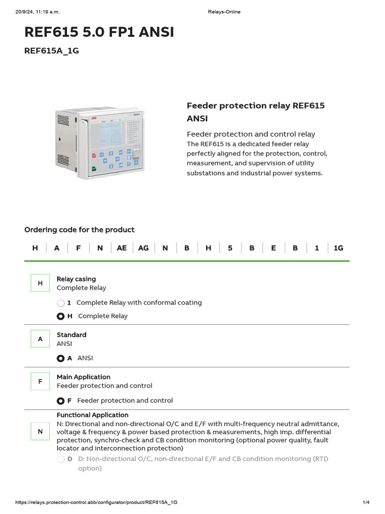 REF615 Feeder Protection Relay Guide | PDF | Electromagnetism ...