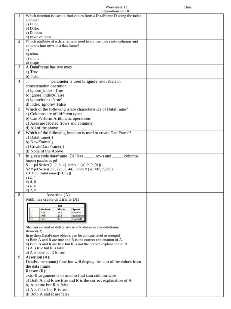 11,12, 13, 14operations On DF | PDF | Computer Programming | Computer ...