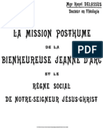 Henri Delassus LA MISSION POSTHUME de LA BIENHEUREUSE JEANNE D'ARC Lille 1913