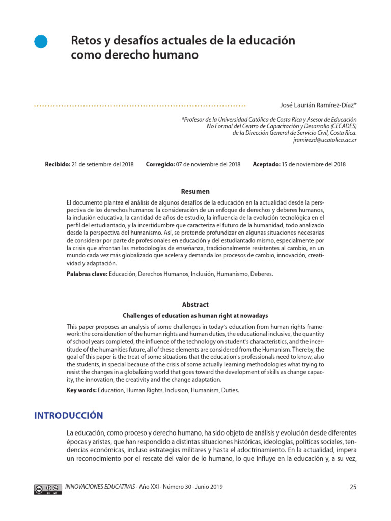 Retos de la Educación como Derecho Humano | PDF | Aprendizaje | Pobreza