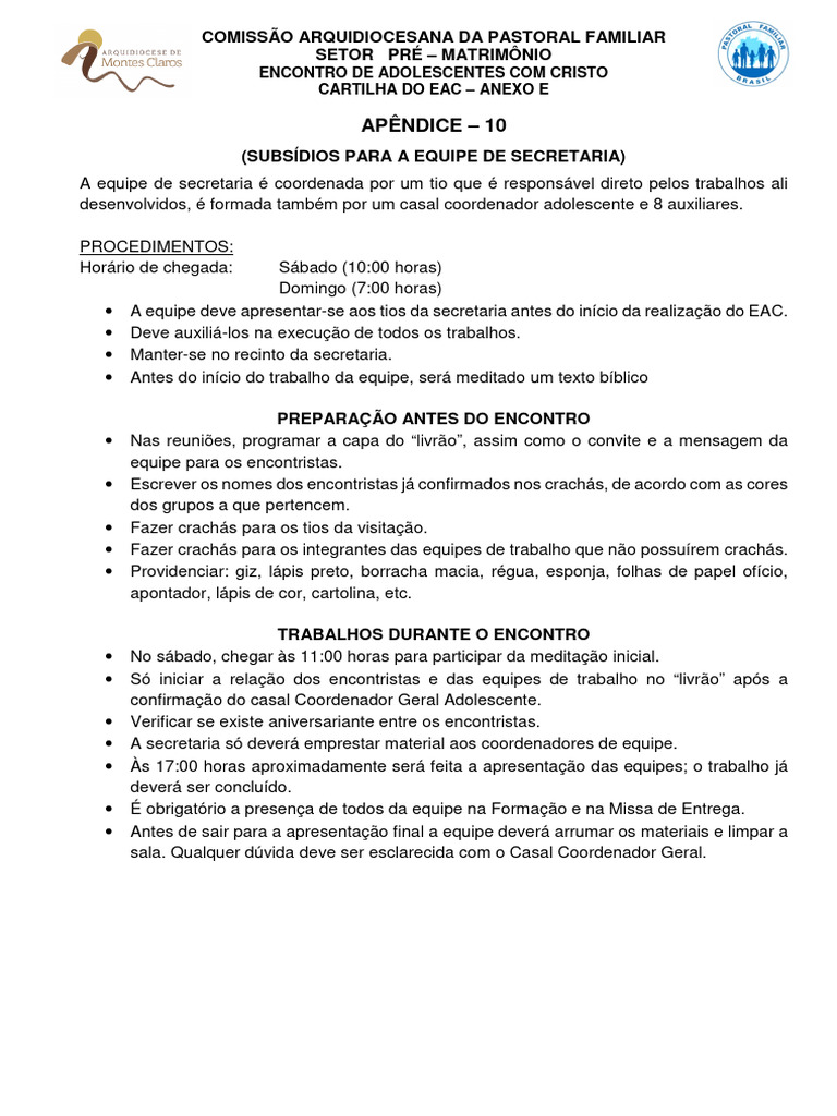 Guia de Procedimentos para EAC | PDF