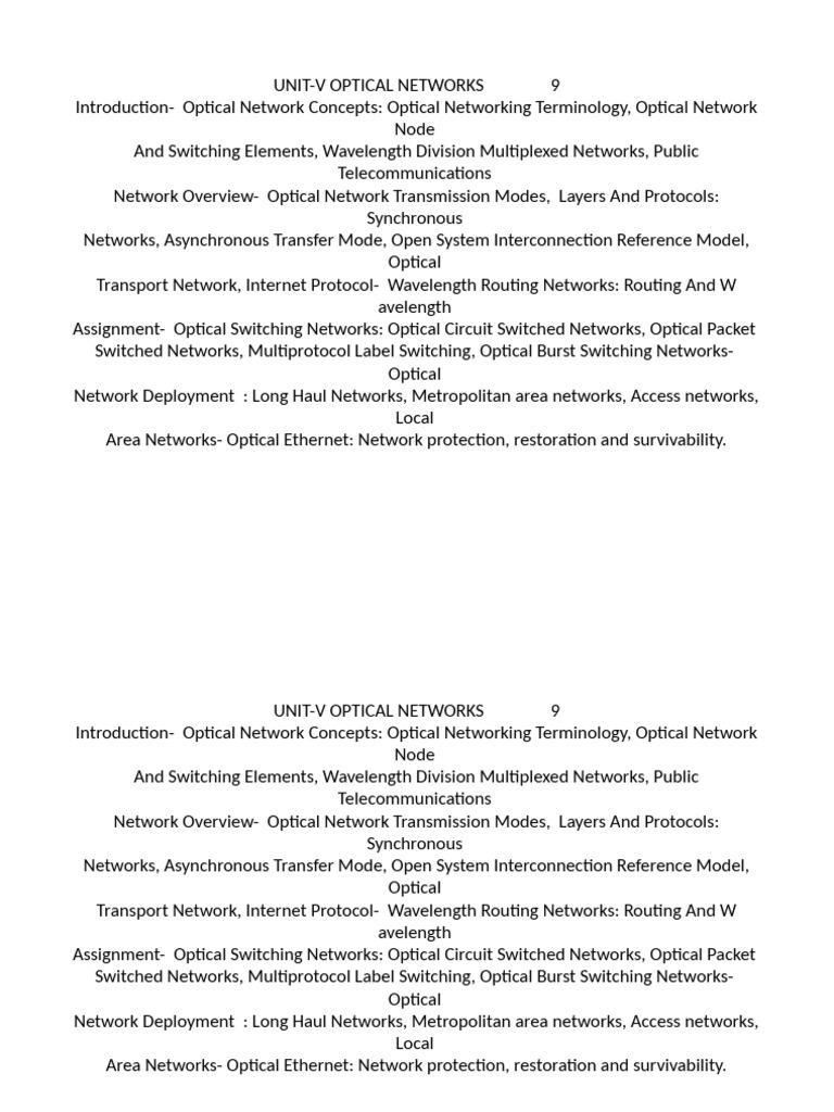 Optical Networks: Concepts and Protocols | PDF | Computer Network ...
