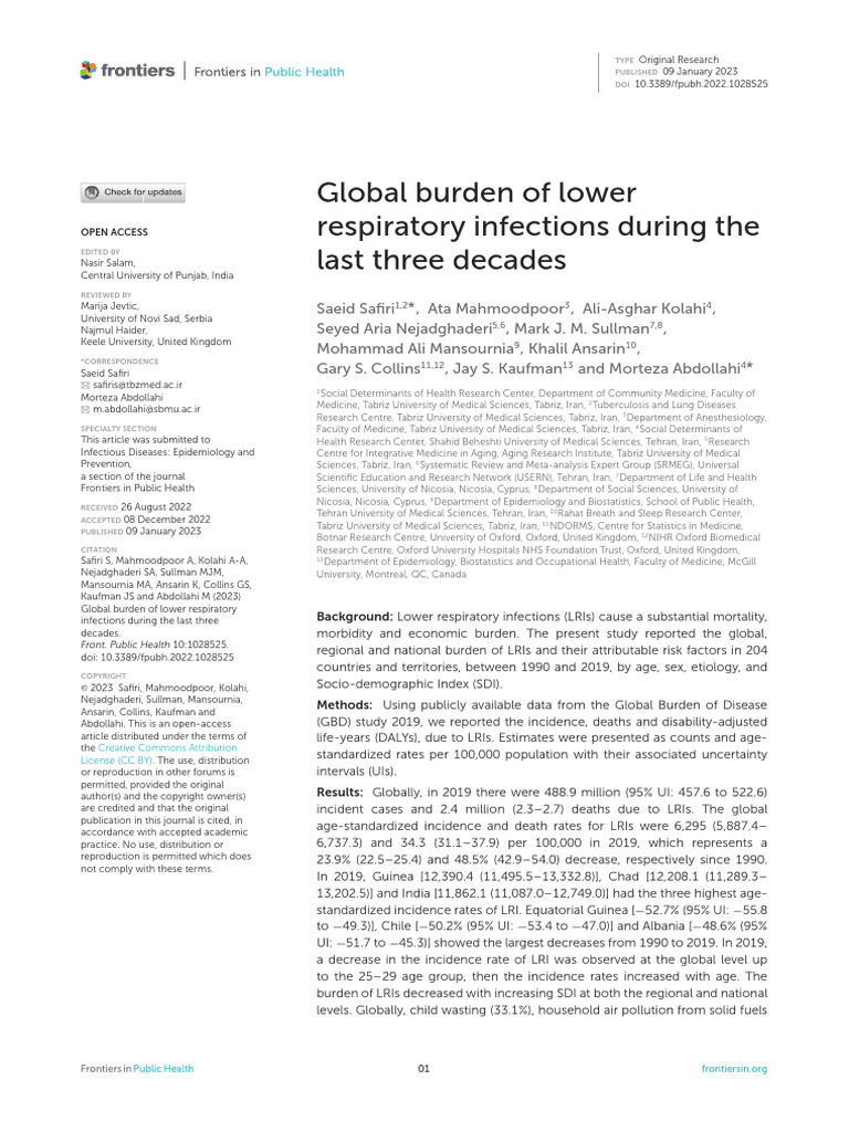 Epidemiology and diagnosis technologies of human metapneumovirus in