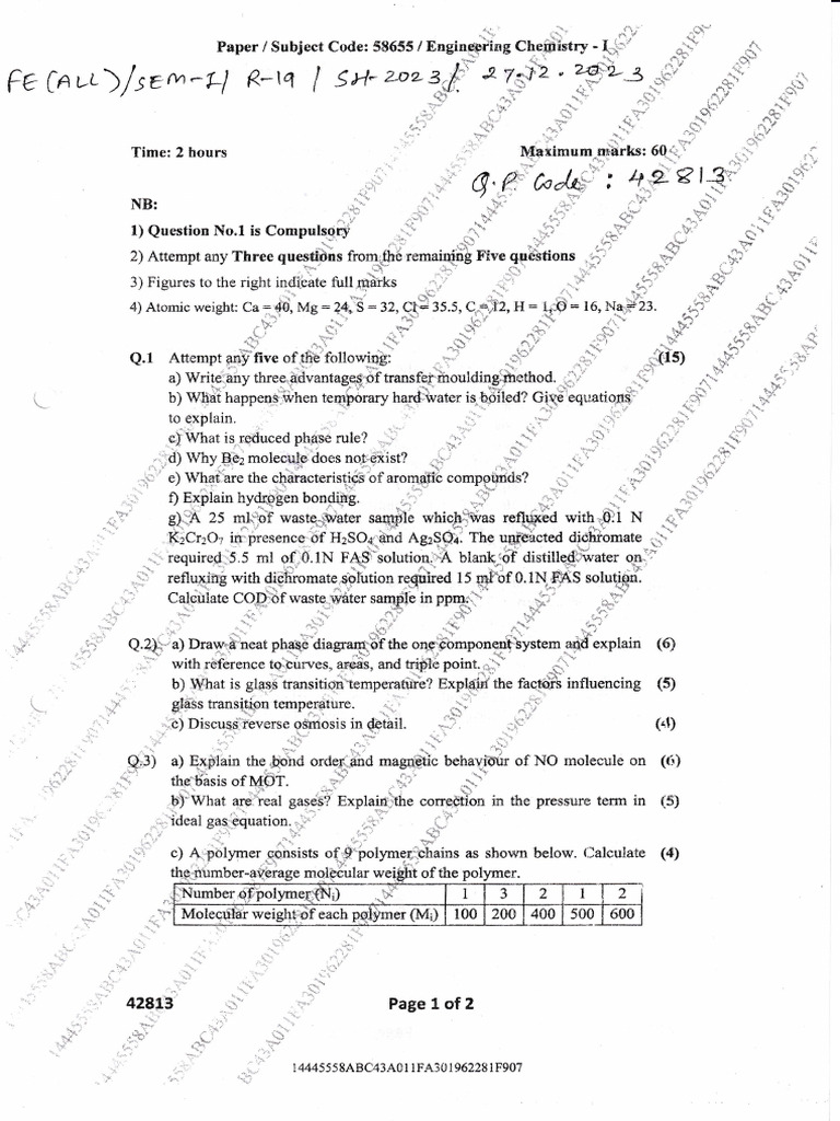 B.E. Sem I I Year Rev 19 C Dec 23 | PDF | Physical Quantities ...