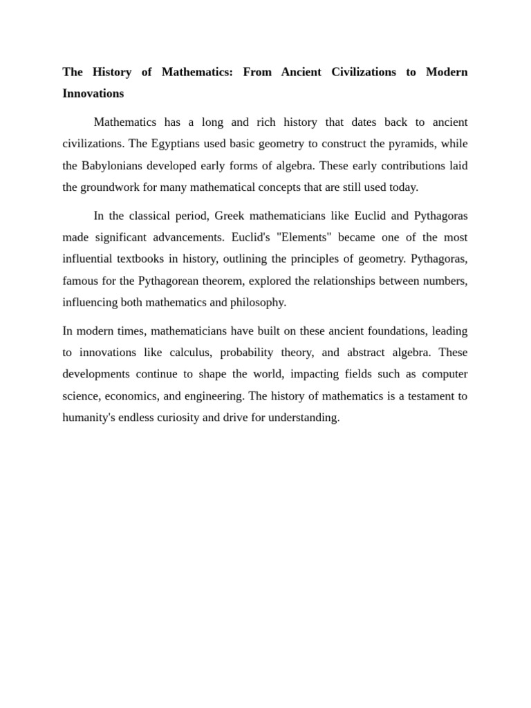 From Ancient Civilizations To Modern Innovations | PDF
