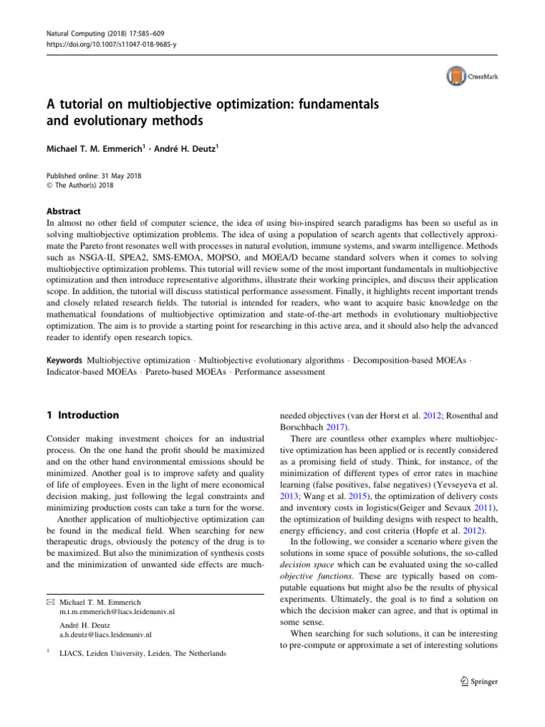 Multiobjective Optimization Tutorial | PDF | Mathematical Optimization ...