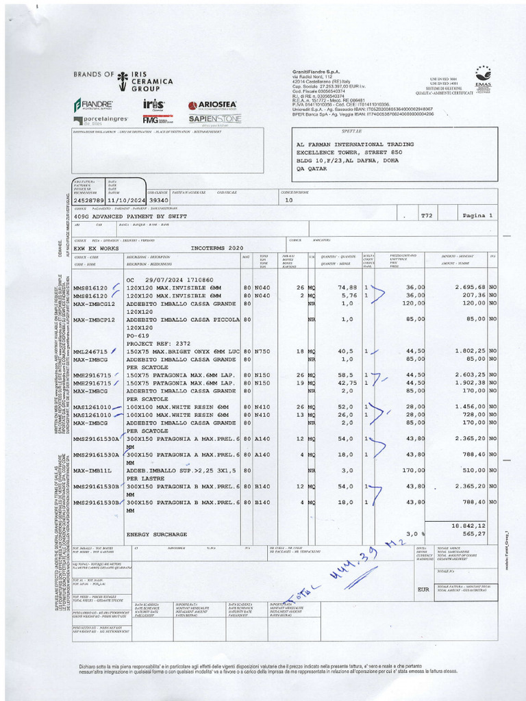 Invoice Details for Ceramica Group | PDF