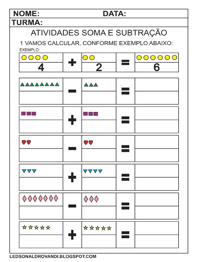 Atividades Soma e Subtracao | PDF