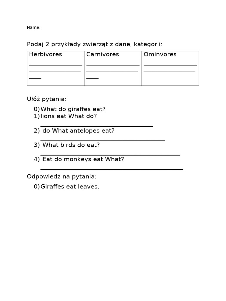 Animals quiz pdf