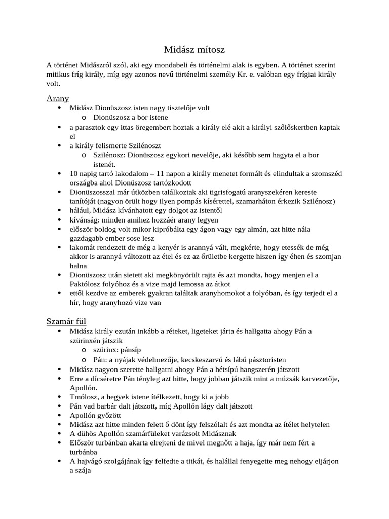 Midász Mítosz | PDF