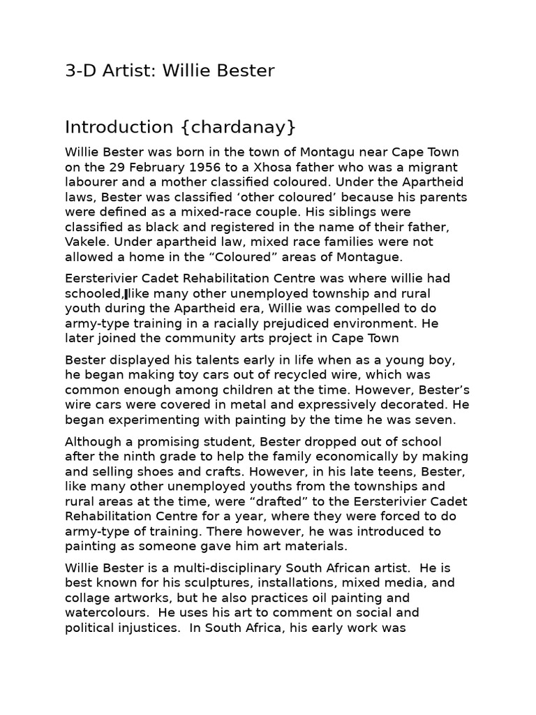 Willie Bester: Art Against Apartheid | PDF