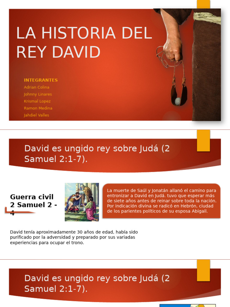 Historia del Rey David en la Biblia | PDF | David | Libros de Samuel