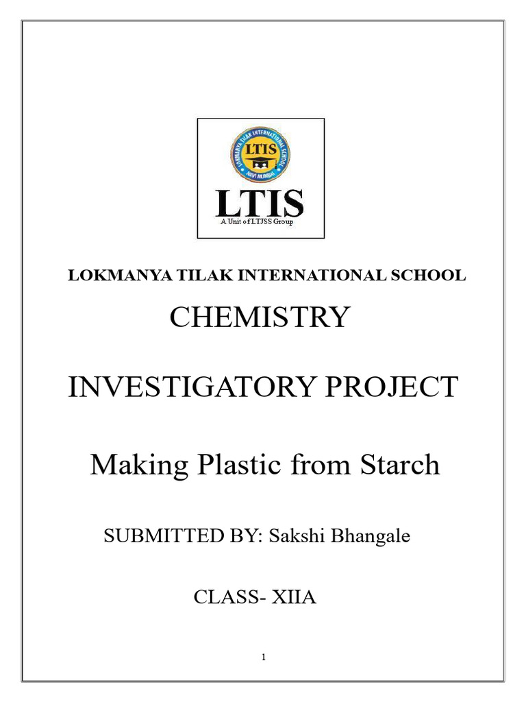 Biodegradable Plastic from Starch Project | PDF | Polymers | Physical ...