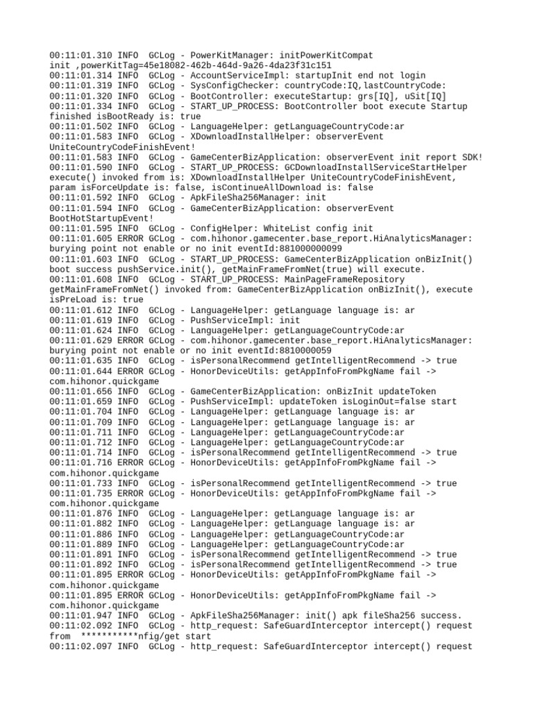 GameCenter Initialization Log Analysis | PDF | Hypertext ...