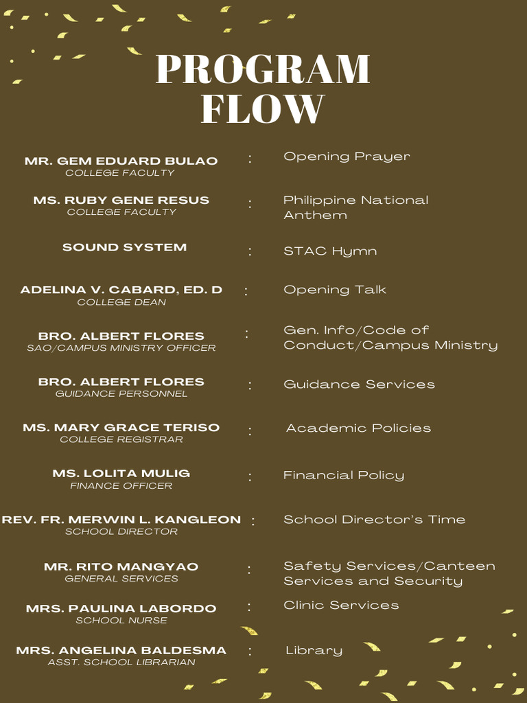 Brown Yellow Creative Printable Graduation Program Flyer | PDF | Wellness