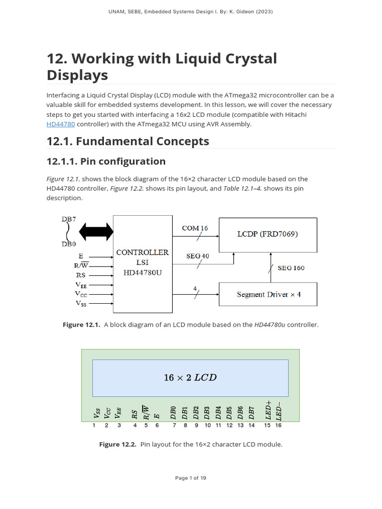 asm_12_lcd | PDF | Microcontroller | Liquid Crystal Display