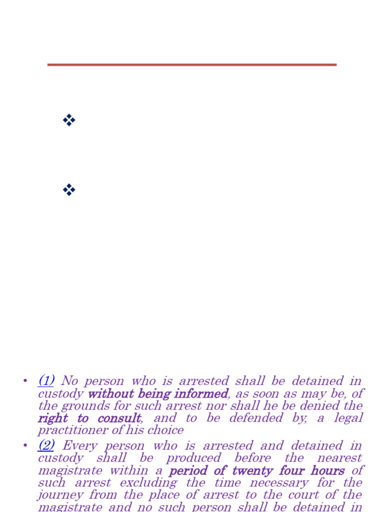 Rights of Arrested Persons in India | PDF | Arrest | Bail