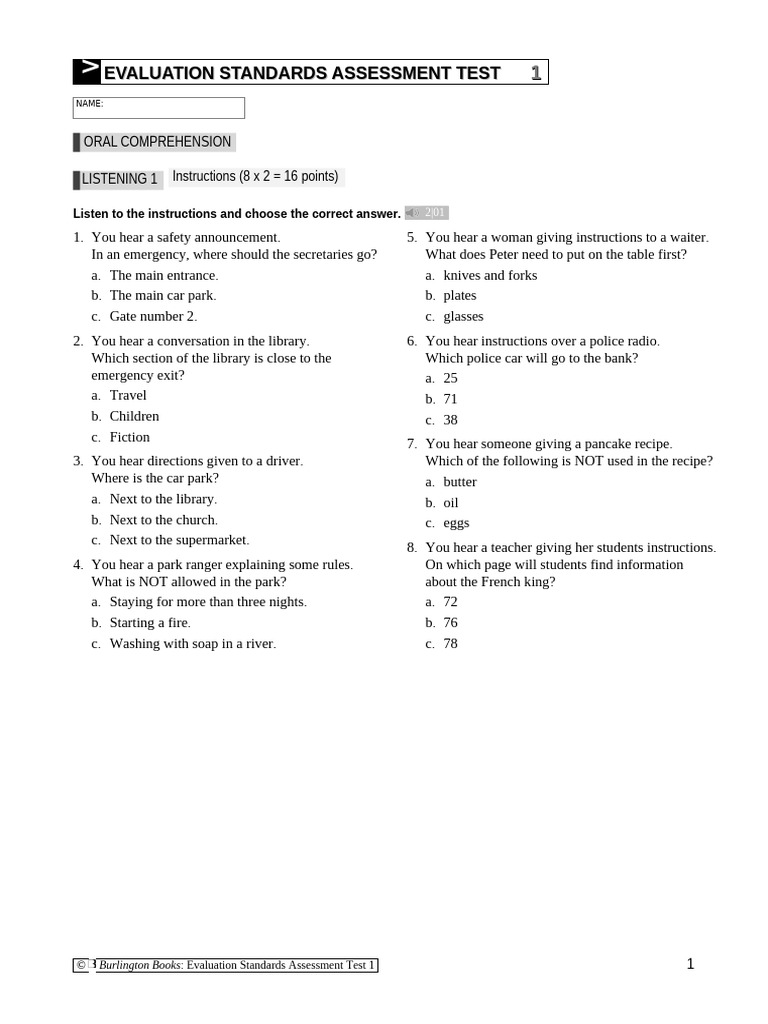 1 Esa 1 Oralcomp | PDF