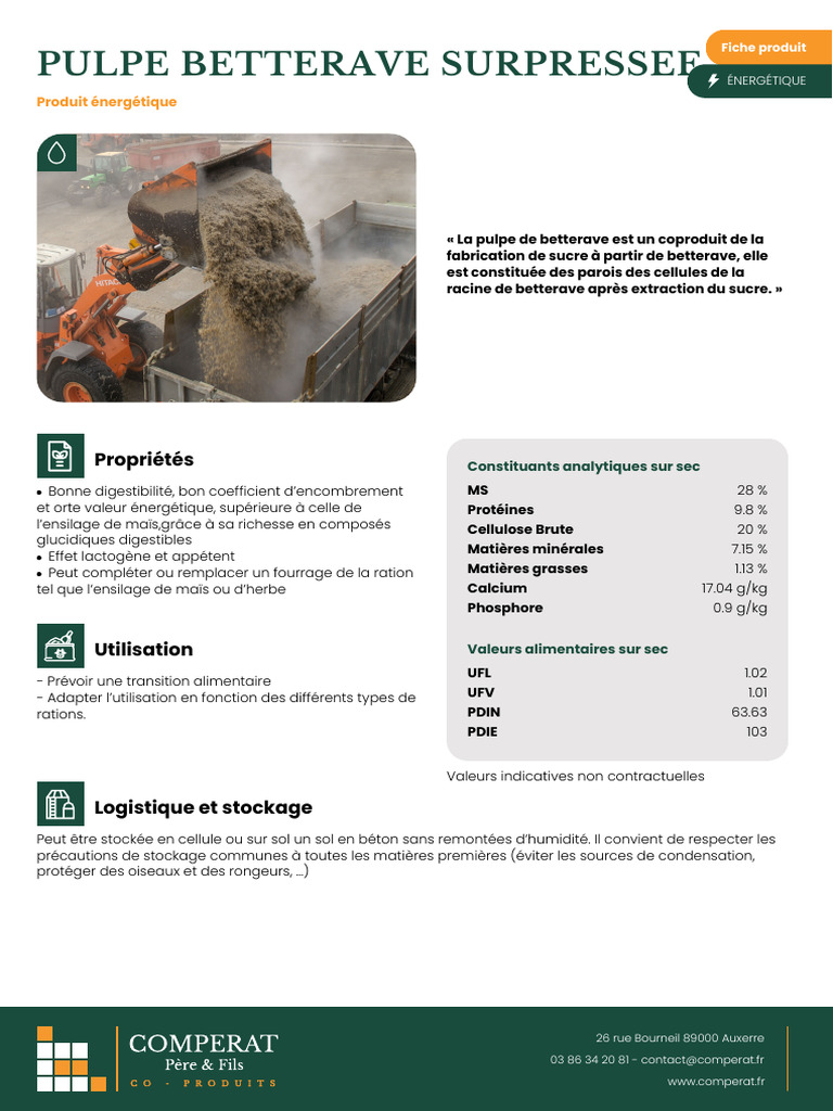 Pulpe de Betterave Surpressée Énergétique | PDF | Sucre | Régime et ...